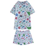New Year Christmas Winter Pattern Kids  Swim T-Shirt and Shorts Set
