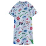 New Year Christmas Winter Pattern Kids  Boyleg Half Suit Swimwear