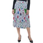 New Year Christmas Winter Pattern Classic Velour Midi Skirt 