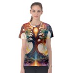 Tree Cosmic Spiritual Meditation Women s Sport Mesh T-Shirt