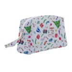 New Year Christmas Winter Pattern Wristlet Pouch Bag (Medium)