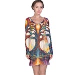 Tree Cosmic Spiritual Meditation Long Sleeve Nightdress