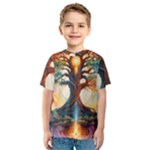 Tree Cosmic Spiritual Meditation Kids  Sport Mesh T-Shirt