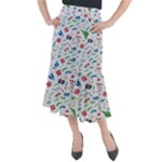 New Year Christmas Winter Pattern Midi Mermaid Skirt