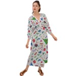 New Year Christmas Winter Pattern Grecian Style  Maxi Dress