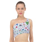 New Year Christmas Winter Pattern Spliced Up Bikini Top 