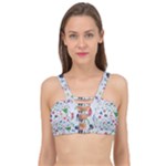 New Year Christmas Winter Pattern Cage Up Bikini Top