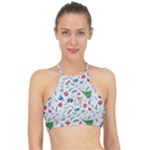 New Year Christmas Winter Pattern Halter Bikini Top