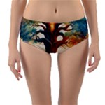 Tree Cosmic Spiritual Meditation Reversible Mid-Waist Bikini Bottoms