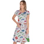 New Year Christmas Winter Pattern Classic Short Sleeve Dress