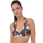 Tree Cosmic Spiritual Meditation Halter Plunge Bikini Top