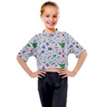 New Year Christmas Winter Pattern Kids Mock Neck T-Shirt