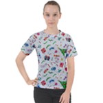 New Year Christmas Winter Pattern Women s Sport Raglan T-Shirt