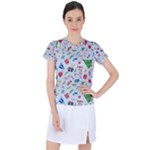 New Year Christmas Winter Pattern Women s Sports Top