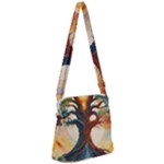 Tree Cosmic Spiritual Meditation Zipper Messenger Bag