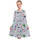 New Year Christmas Winter Pattern Kids  Midi Sailor Dress