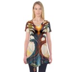 Tree Cosmic Spiritual Meditation Short Sleeve Tunic 