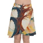 Tree Cosmic Spiritual Meditation Chiffon Wrap Front Skirt