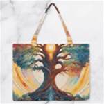 Tree Cosmic Spiritual Meditation Zipper Medium Tote Bag