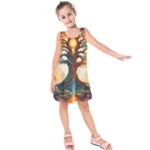 Tree Cosmic Spiritual Meditation Kids  Sleeveless Dress
