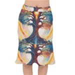 Tree Cosmic Spiritual Meditation Short Mermaid Skirt