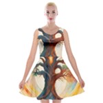Tree Cosmic Spiritual Meditation Velvet Skater Dress