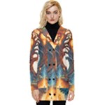 Tree Cosmic Spiritual Meditation Button Up Hooded Coat 