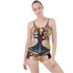 Tree Cosmic Spiritual Meditation Boyleg Tankini Set 
