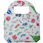 New Year Christmas Winter Pattern Foldable Grocery Recycle Bag