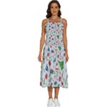 New Year Christmas Winter Pattern Sleeveless Shoulder Straps Boho Dress