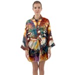 Tree Cosmic Spiritual Meditation Long Sleeve Satin Kimono