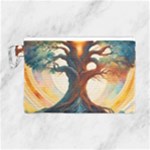 Tree Cosmic Spiritual Meditation Canvas Cosmetic Bag (Large)