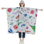 New Year Christmas Winter Pattern Women s Hooded Rain Ponchos