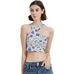 New Year Christmas Winter Pattern Cut Out Top