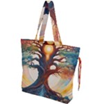Tree Cosmic Spiritual Meditation Drawstring Tote Bag