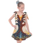 Tree Cosmic Spiritual Meditation Kids  Tie Up Tunic Dress