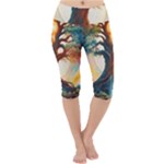 Tree Cosmic Spiritual Meditation Lightweight Velour Cropped Yoga Leggings