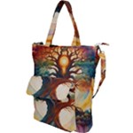 Tree Cosmic Spiritual Meditation Shoulder Tote Bag