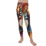 Tree Cosmic Spiritual Meditation Kids  Lightweight Velour Leggings