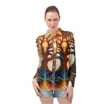 Tree Cosmic Spiritual Meditation Long Sleeve Chiffon Shirt