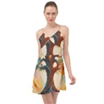 Tree Cosmic Spiritual Meditation Summer Time Chiffon Dress