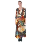 Tree Cosmic Spiritual Meditation Button Up Maxi Dress