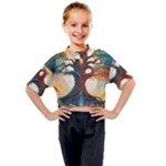 Tree Cosmic Spiritual Meditation Kids Mock Neck T-Shirt