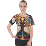 Tree Cosmic Spiritual Meditation Women s Sport Raglan T-Shirt