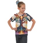 Tree Cosmic Spiritual Meditation Kids  Mesh Piece T-Shirt