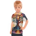 Tree Cosmic Spiritual Meditation Kids  Polo T-Shirt