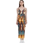 Tree Cosmic Spiritual Meditation V-Neck Camisole Jumpsuit
