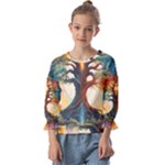 Tree Cosmic Spiritual Meditation Kids  Cuff Sleeve Top