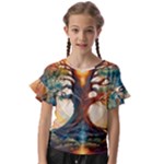 Tree Cosmic Spiritual Meditation Kids  Cut Out Flutter Sleeves