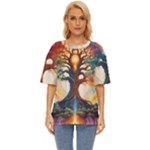 Tree Cosmic Spiritual Meditation Oversized Basic T-Shirt